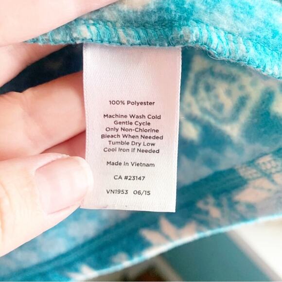 T by Talbots Colorful Snowflake Zip Front Long Sleeve Fleece Jacket Size XL - Picture 7 of 10